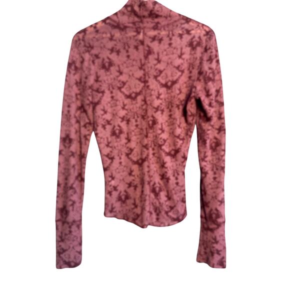 Intimately Free People Semi Sheer Floral Mock Neck Top Size Medium - Picture 3 of 4